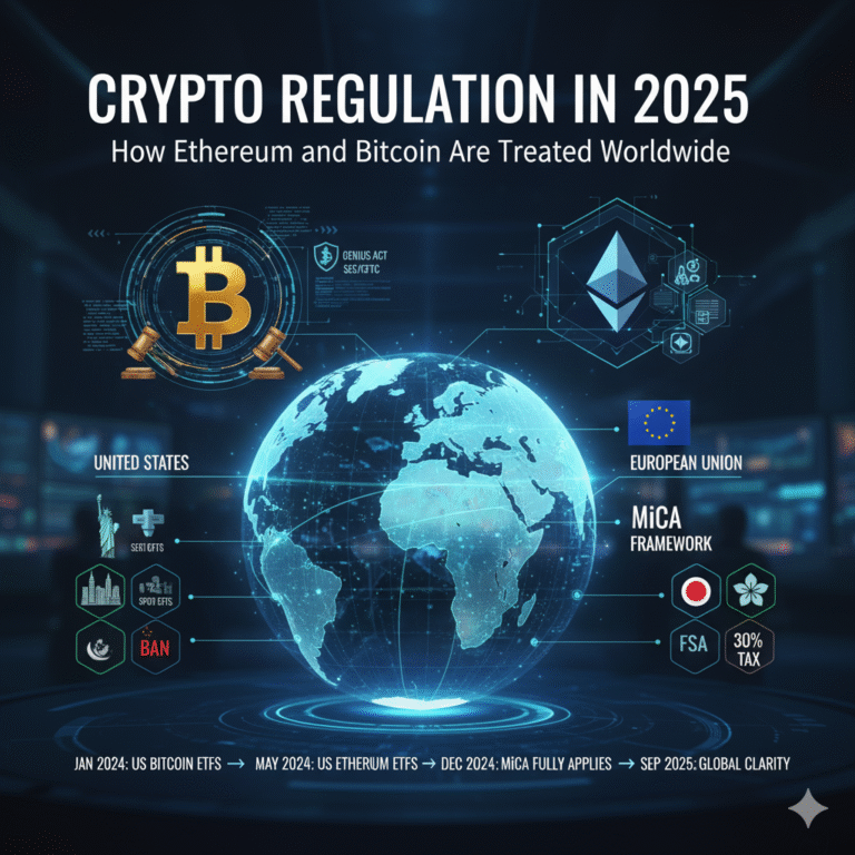Crypto Regulation in 2025: How Bitcoin and Ethereum Are Regulated Worldwide – Complete Guide