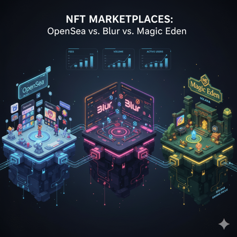 NFT Marketplaces: OpenSea vs Blur vs Magic Eden – Complete Comparison Guide