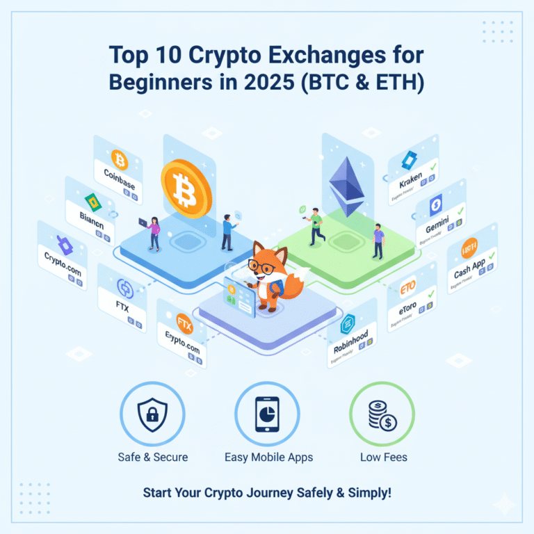 Top 10 Crypto Exchanges for Beginners in 2025 (BTC & ETH)